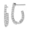 Rhodium Over 14K White Gold Lab Grown Diamond SI1/SI2, G H I, In and Out
J-Hoop Earrings
