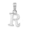Sterling Silver Polished Block Initial -R- Pendant