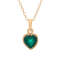 Green Lab Created Emerald 14K Yellow Gold Over Sterling Silver Heart
Pendant with Chain 0.68ctw