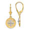 14k Yellow Gold and 14k White Gold Mini Nautical Compass Dangle Earrings