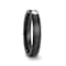 ONYX Black Carbon Fiber Inlaid Black Ceramic Wedding Band 4mm