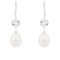 White Cultured Freshwater Pearl and Cubic Zirconia Rhodium Over Sterling
Silver 8-9mm Drop Earrings