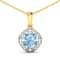 1.48ctw 14K Yellow Gold Aquamarine and White Diamond Pendant with 18
inch Cable Chain
