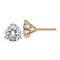 14K Yellow Gold 4ct. 8.0mm Round D E F Pure Light Moissanite Earrings
