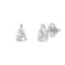 White Cubic Zirconia 14k White Gold Studs With Velvet Gift Box 0.50ctw