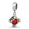 Sterling Silver Crystal and Enamel Crab Dangle Bead