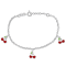 Children's Cherry Enamel Charm Bracelet in Sterling Silver