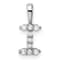Rhodium Over 14K White Gold Lab Grown Diamond Letter I Initial Pendant