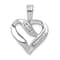 Rhodium Over 14k White Gold Diamond Heart Pendant