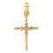 14k Yellow Gold Polished Diamond Budded Cross Pendant