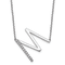 Rhodium Over 14k White Gold Sideways Diamond Initial M Pendant Cable
Link 18 Inch Necklace
