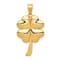 14K Yellow Gold Solid Polished 4-Leaf Clover Pendant
