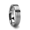 AIRES Flat Brush Finish Center Polished Edges Tungsten Carbide Ring 6mm