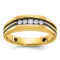 10K Yellow Gold Men's with Black Rhodium Satin Diamond Ring 0.25ctw