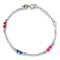 Sterling Silver Enameled Double Heart with 1-inch Extensions Children's Bracelet
