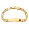 14k Yellow Gold Medical Soft Diamond Shape Red Enamel Mariner Link ID Bracelet