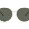 Gucci Gold Tone Round Frame / Green Lens Sunglasses