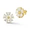 Rachel Zoe Yellow and White CZ Heart Petal Flower Stud Earrings in 14K
Gold Over Sterling Silver