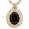 Smoky Quartz And Champagne Diamond Pendant Necklace In 18K Gold Over
Sterling Silver 1.78ctw