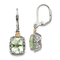 Sterling Silver Rhodium-plated with 14K Accent Prasiolite Earrings