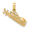 14k Yellow Gold Textured Golf Bag Charm
