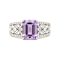 Purple Amethyst White Topaz Sterling Silver Ring