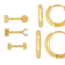 Gold Tone Stud And Hoop Earring Set Of 5