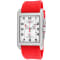Locman Men's Stealth Rectangular Black Dial Red Rubber Strap Watch