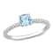Sky Blue Topaz & Diamond 10K White Gold Ring 0.88ctw