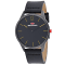 Seapro Men's Black hole Black Dial, Gunmetal Bezel, Black Leather Strap Watch