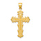 14k Yellow Gold Textured Reversible Passion Cross Pendant