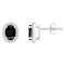 7x5mm Oval Black Onyx And Created White Sapphire 10k White Gold Halo
Stud Earrings