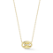 Rachel Zoe CZ Puffed Mariner Pendant Necklace in 14K Gold Over Sterling Silver