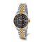 Ladies Charles Hubert Two-tone Stainless Steel Black Dial Watch