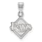 Rhodium Over Sterling Silver MLB Tampa Bay Rays LogoArt Circle Pendant