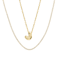CZ Initial J Tennis Necklace And Pendant Set In 14K Gold Over Brass 4.05ctw