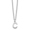 Rhodium Over Sterling Silver Cutout Letter C Initial Necklace