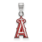 Rhodium Over Sterling Silver MLB Los Angeles Angels LogoArt Enameled Pendant