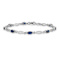Rhodium Over 10k White Gold Diamond and Sapphire Bracelet