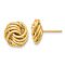 14k Yellow Gold Polished 11.4mm Love Knot Stud Earrings
