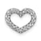 Rhodium Over 14k White Gold Diamond Heart Chain Slide Pendant