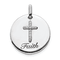 Rhodium Over 14k White Gold Diamond Accented Cross Faith Pendant