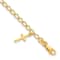 14K Yellow Gold Over Sterling Silver Cross Charm Child's 6in with 1-inch
Extensions Bracelet