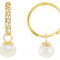 Pearl Hoop Earrings In 18K Gold Over Sterling Silver