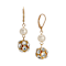 Gold Tone Gold & Faux Pearl Bead Drop Leverback Earrings