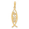 14k Yellow Gold Ichthus Fish with JESUS Pendant