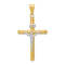 14K Yellow and White Gold Polished Jesus Crucifix Pendant