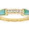 Turquoise Inlay And White Zircon Band Ring In 18K Gold Over Sterling
Silver 0.06ctw