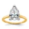14K Yellow Gold With White Gold Accents 3 1/2 ct. G H I True Light Pear
Moissanite Solitaire Ring