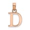 14k Rose Gold Polished Block Letter D Initial Pendant